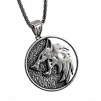 witcher wolf necklace medallion pendant souvenir collection (a) miniinthebox