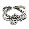 woent retro smiley face rings silver adjustable opening ceremony rings jewelry for women and men miniinthebox