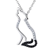 wolf pendant necklace sterling silver with two tone cubic zirconial wolf necklace 18 christmas day jewelry for girlfriend wife