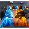 Wolf Print 3-Piece Duvet Cover Set Hotel Bedding Sets Comforter Cover with Soft Lightweight Microfiber,  Include 1 Duvet Cover,  2 Pillowcases for Double/Queen/King(1 Pillowcase for Twin/Single)