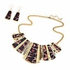women alloy vintage leopard necklace and earring set jewellry set black and red