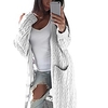 women bohemia open front cardigan ladies long sleeve knitting jacket casual coat outwear with pockets (white) miniinthebox
