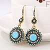 women boho drop dangle earrings,  bohemia national wind restoring ancient ways sunflower hoop earrings