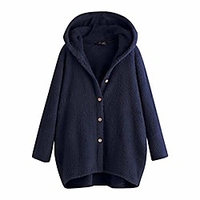 women cardigan sweater with hood, autumn winter clearance 2020 newest warm comfy soft simple hoodie long sleeve pocket sweatshirt button solid fleece tops coat party daily thanksgiving gift miniinthebox