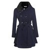 women casual a-line pleated double layers hem coat outwear wool amp; blends navy blue miniinthebox