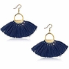 women colorful layered tassel earrings bohemia gradient thread statement drop dangle earrings ablue