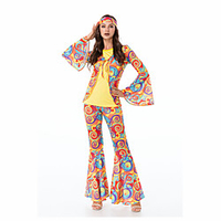 Women Dancing Masquerade Hippie Polyster Ice Silk Yellow Dress Headpiece miniinthebox
