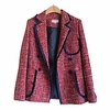 women double breasted suit jacket female casual blazers and jackets chic british tassel patchwork tweed blazers coats gray miniinthebox