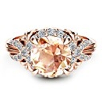 Women Engagement Ring Citrine Solitaire Champagne Cubic Zirconia Rose Gold Plated 18K Rose Gold Plated Ball Ladies Classic Holiday 6 7 8 9 10 / Women