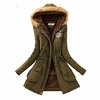 women fashion hooded long sleeve winter warm patchwork coat down army green miniinthebox