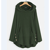 women fleece asymmetrical button hoodie hem plus size pullover top sweater blouse coat coffee miniinthebox