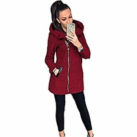 women hooded zipper jacket casual coat cotton parka s-5xl red miniinthebox