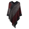 women knit plaid warm winter fringed poncho sweater cardigan coat cape 6wine red miniinthebox