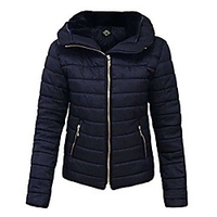 women ladies plus size puffa padded bubble quilted jacket size 8-26 navy miniinthebox