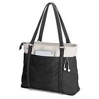 Women Laptop Tote Bag for Work Lightweight Splice Canvas 15.6 Inch Handbag Purse miniinthebox