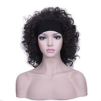 Women Natural Wave Wig Headbands High Temperature Fiber Lady Short Black Hairpieces Femme Synthetic Cosplay Wig No Colored Headband miniinthebox
