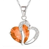 women necklace daoroka stylish artificial gem love heart shape pendant chain necklace jewelry gift for mother girlfriends