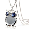 women owl pendant diamond sweater chain long necklace jewelry