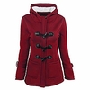 women plus size parka coat outwear slim fit winter warm trench overcoat hooded button jacket(wine, l) miniinthebox