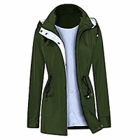women rain jacket lightweight breathable raincoats waterproof active outdoor hooded trench coats miniinthebox