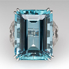 Women Ring Synthetic Aquamarine Classic Light Blue Light Blue 2 Copper Joy Stylish 1pc 7 8 9 10 / Women