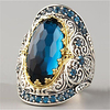 Women Ring Synthetic Sapphire Geometrical Dark Blue Gold Plated Star Fashion 1pc 6 7 8 9 10 / Women