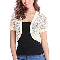 women short sleeve cropped bolero shrug with floral lace open front bolero cardigan miniinthebox