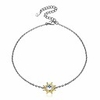 women sun anklets 925 sterling silver ankle bracelet for women girls simple dainty blue cubic zirconia ankle chain summer party beach jewelry foot chain anklet adjustable