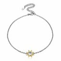 women sun anklets 925 sterling silver ankle bracelet for women girls simple dainty blue cubic zirconia ankle chain summer party beach jewelry foot chain anklet adjustable