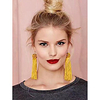 women vintage retro bohemia earring handmade tassel cocktail earring carnival jewelry women dangle halloween (yellow)