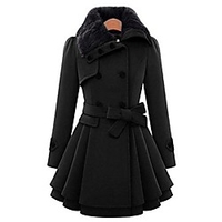 women warm elegant slim coat jacket thick parka overcoat long winter anorak outwear (xxl,  black) miniinthebox