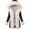 women warm winter long sleeve solid color hooded cotton faux fur lined padded coat outerwear jacket (black,  l) miniinthebox