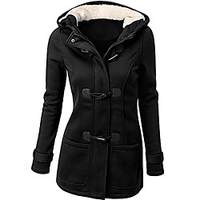 women windbreaker outwear warm wool slim long coat jacket trench black miniinthebox