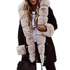 women winter coat hooded warm thicken parka jacket with faux fur (black-beige, medium) miniinthebox