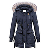 women winter coats with faux fur hood thicken warm cotton jacket(navy blue, xxl) miniinthebox