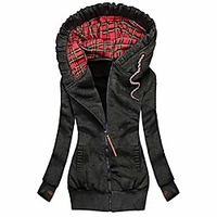 women winter warm zipper pocket long sleeve hoodie jacket coat miniinthebox