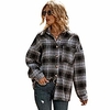 women wool blend plaid jacket long sleeve button shirt trench shacket coat miniinthebox