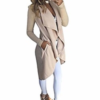 women wool blend waterfall cardigan coat outwear jacket beige miniinthebox