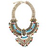 womens antique silver/gold alloy vintage boho bohemia turquoise necklace ethnic tribal beaded coin choker necklace chunky statement necklace (antique gold)