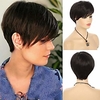 Womens Black Wig Short Pixie Cut Straight Hair Wigs with Bangs Synthetic Full Wig Heat Resistant Cosplay Halloween Costume Party miniinthebox