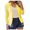 womens casual jacket casual work blazer office jacket slim fit blazer for business lady(yellow, l4) miniinthebox