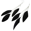 womens girls feather tassel hook ear stud earrings fashion jewelry black