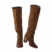 womens high heel knee high boots chunky stacked block heel slip on riding boots miniinthebox