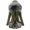 Womens Hooded Fleece Line Coats Parkas Faux Fur Jackets with PocketsS M L XL