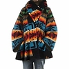 womens hoodie jacket coat vintage horn button casual long sleeve baggy poncho cape cardigans outwear(blue) miniinthebox