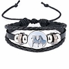 womens horses photo handmade glass cabochon braided leather charm bracelets bead weave punk rock male bangle gift 12011613