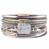 womens leather wrap bracelet baroque pearl cuff bracelets multi strand gold tube bangle wristbands bohemian bracelet gift for women teen girls wife