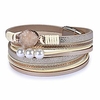 womens leather wrap bracelet,  baroque pearl cuff bracelets multilayer bangle handmade wristbands jewelry bohemian gift for women,  teen girls,  mother (grey)