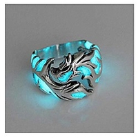 womens mens ring 1pc women and men allergy free glow in the dark luminous dragon ring party gifts silver blue green 11