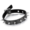 womens punk spiked leather choker collar necklace with adjustable size buckle halloween decorations